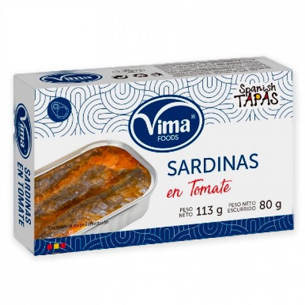 Sardinas en Tomate Vima, Lata 113 gr